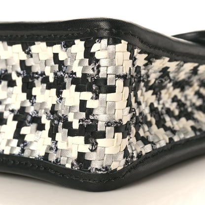 Chanel Metallic Lambskin Viscose Woven Flap Silver Black 9 of 9