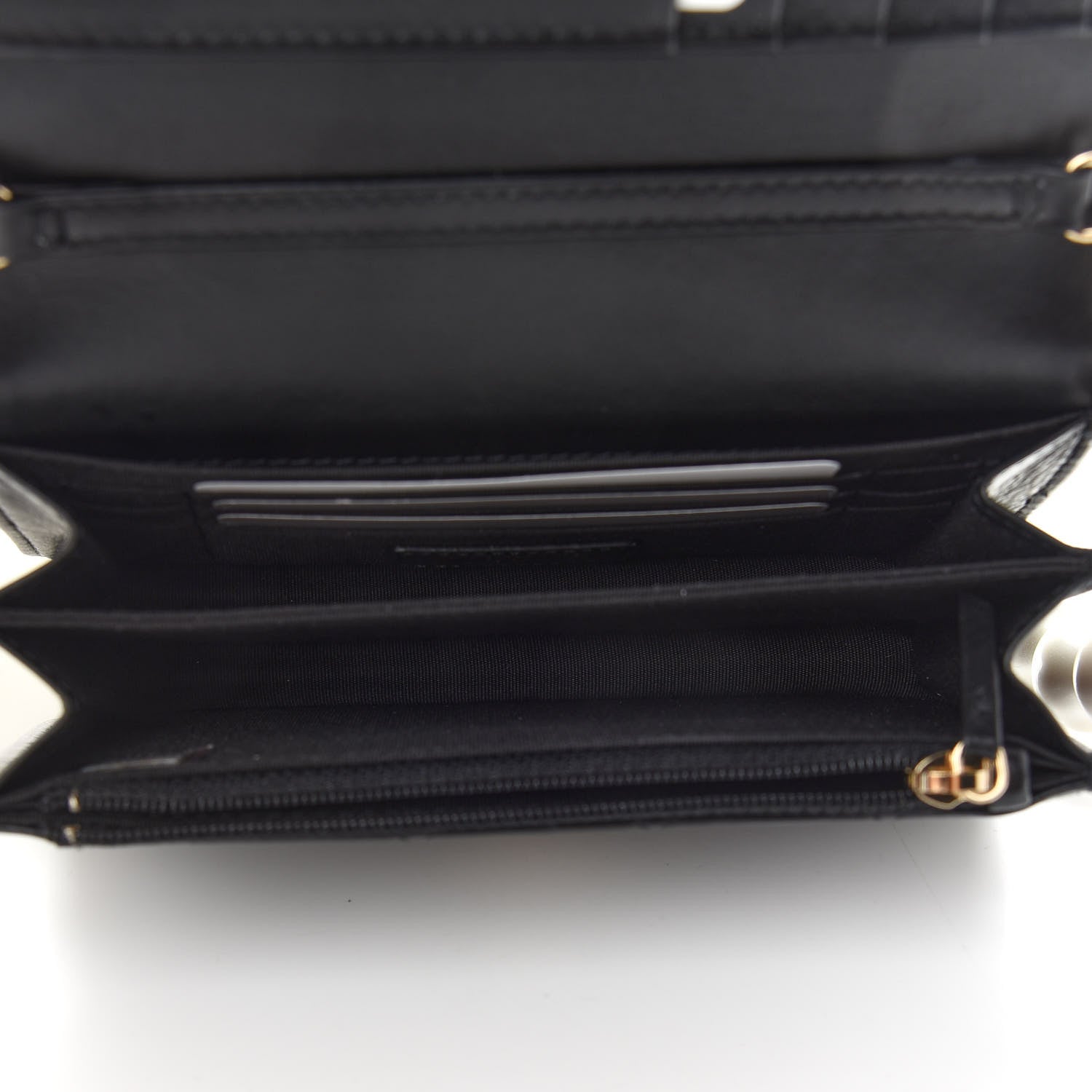 Chanel Calfskin Quilted Mini Maxi Pearls Wallet On Chain WOC Black 5 of 9