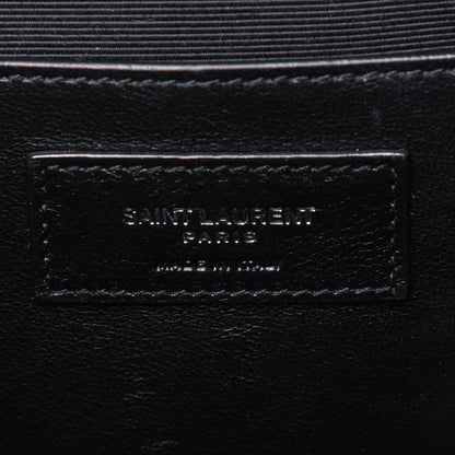 Saint Laurent Grain De Poudre Textured Mixed Matelasse Triquilt Medium Monogram Satchel Black 7 of 16