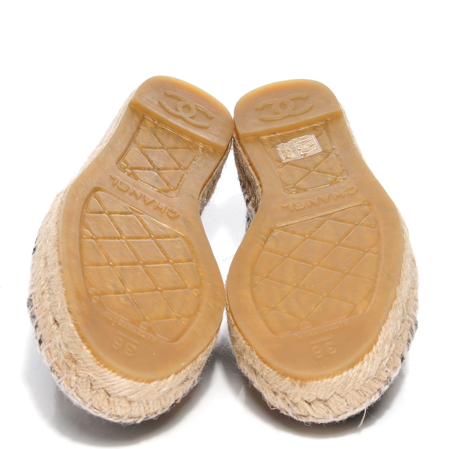 Canvas Striped CC Espadrilles 36