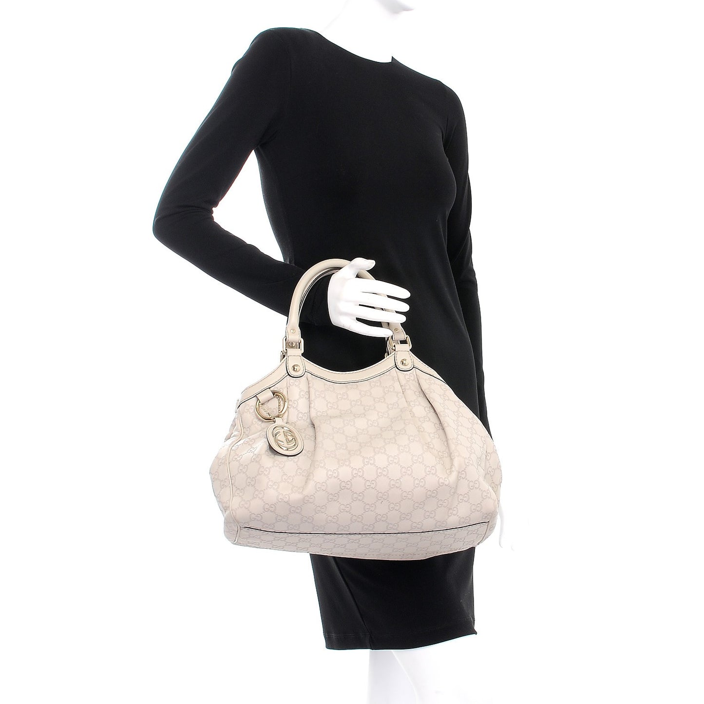 Guccissima Medium Sukey Tote Mystic White