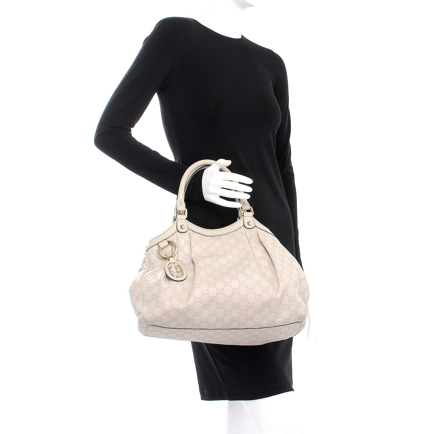 Gucci Guccissima Medium Sukey Tote Mystic White 2 of 13