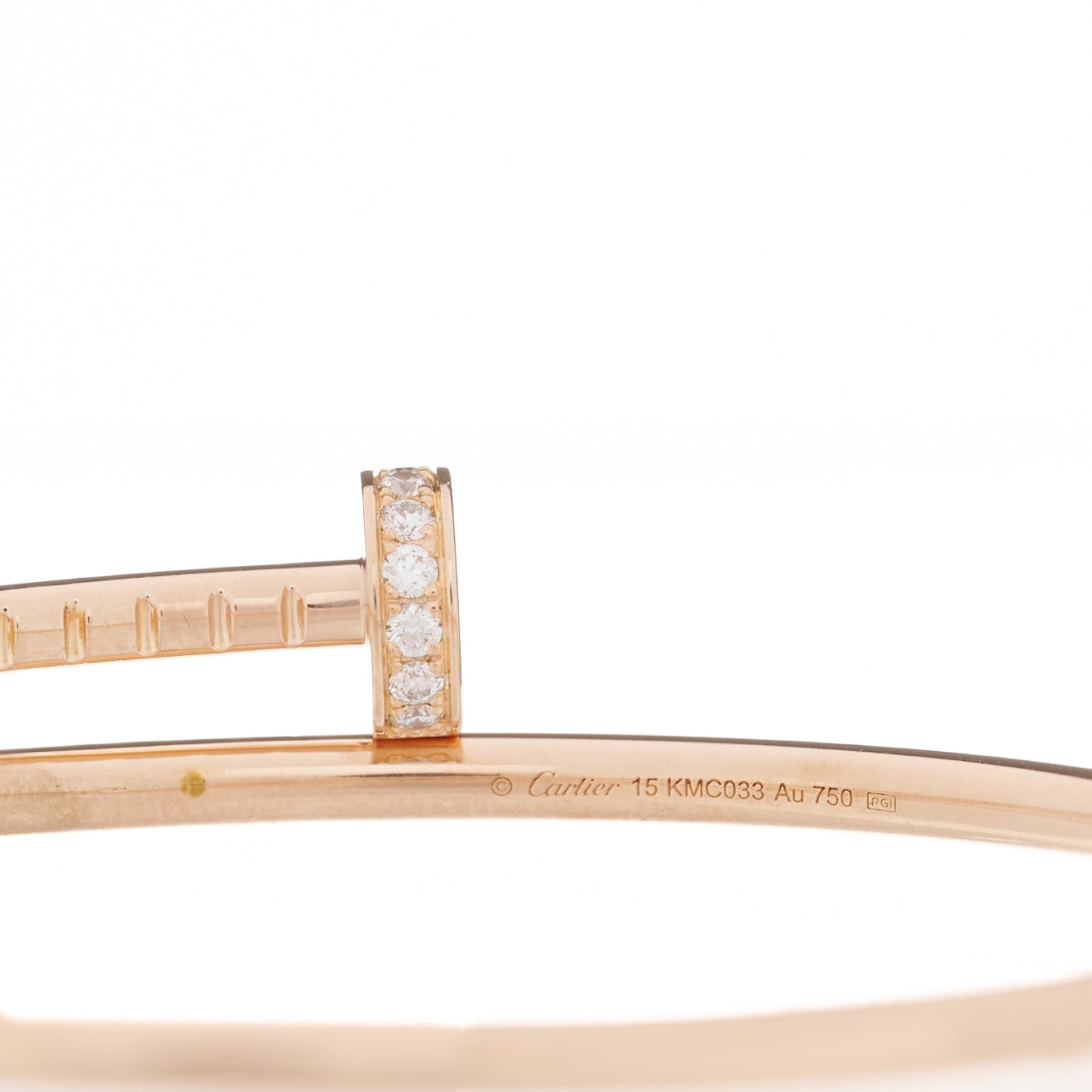 18K Pink Gold Diamond Small Juste Un Clou Bracelet 15
