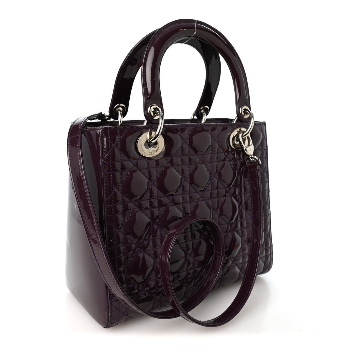 Patent Cannage Medium Lady Dior Purple