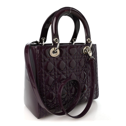 Christian Dior Patent Cannage Medium Lady Dior Purple 2 of 10
