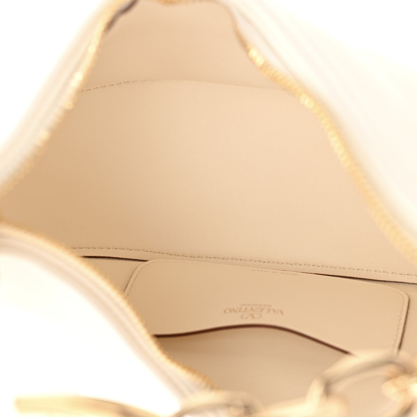 Nappa Mini Vlogo Moon Hobo Bag Ivory