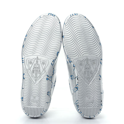 Gucci Miro Rubber Wax GucciGhost Print Mens New Ace Sneakers 8 Silver 6 of 10