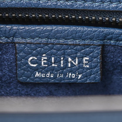 Celine Drummed Calfskin Nano Luggage Indigo 6 of 13