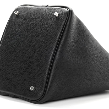Hermes Taurillon Clemence Picotin Lock 22 MM Black Gold 10 of 10