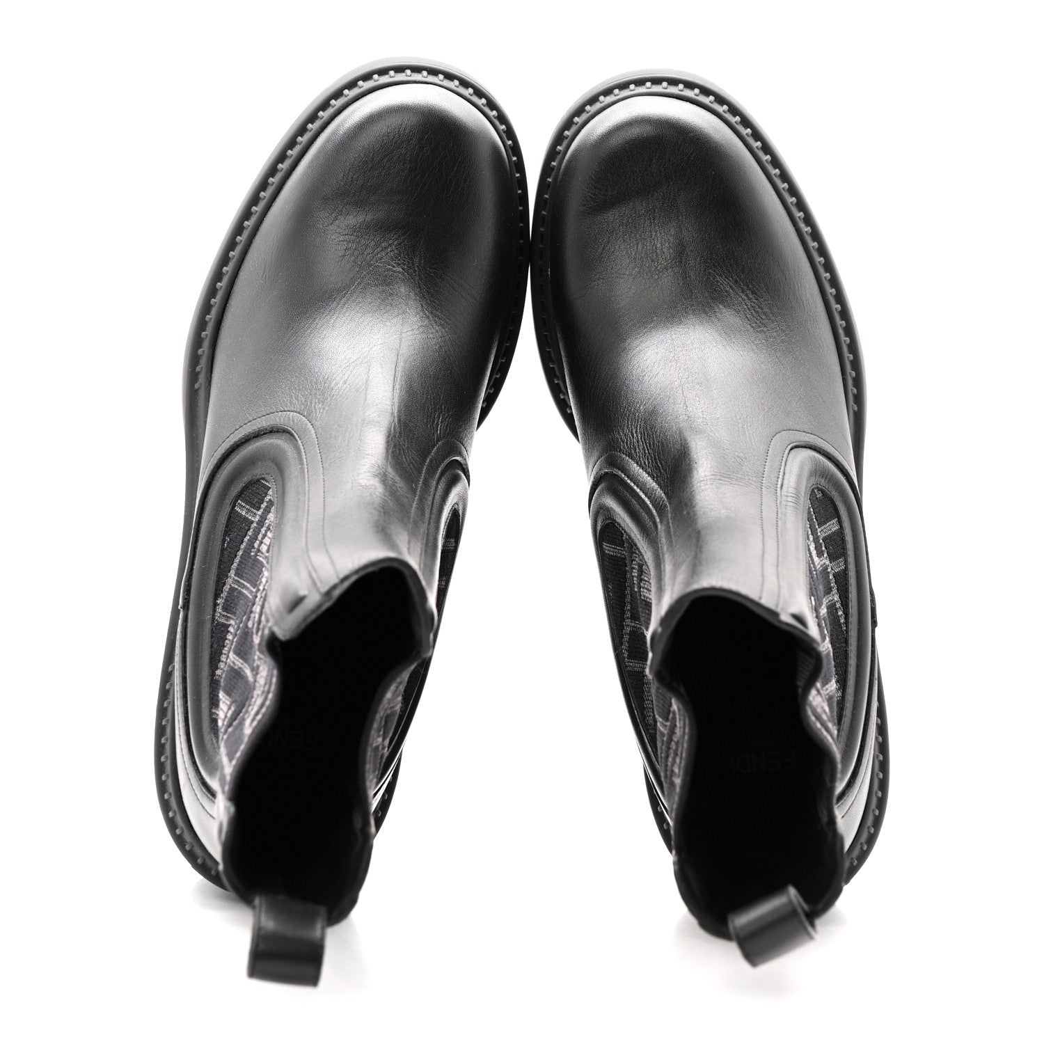 Fendi Vitello Maglia FF Domino Biker Boots 41 Black 2 of 13
