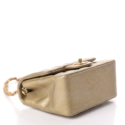 Chanel Metallic Caviar Quilted Mini Square Flap Gold 4 of 9