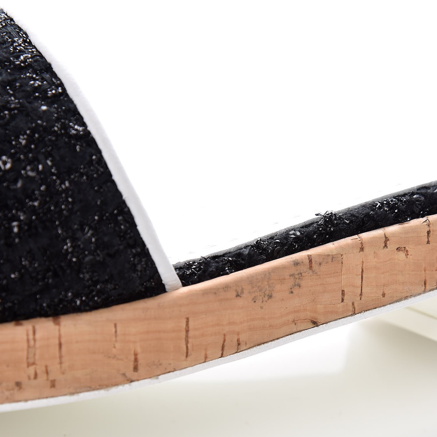 Chanel Tweed Cork CC Chain Mule Sandal 39 Black 11 of 12