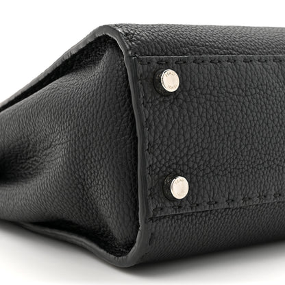 Fendi Cuoio Romano Selleria Bi-Color Medium Peekaboo Iconic Satchel Black Mou 11 of 13