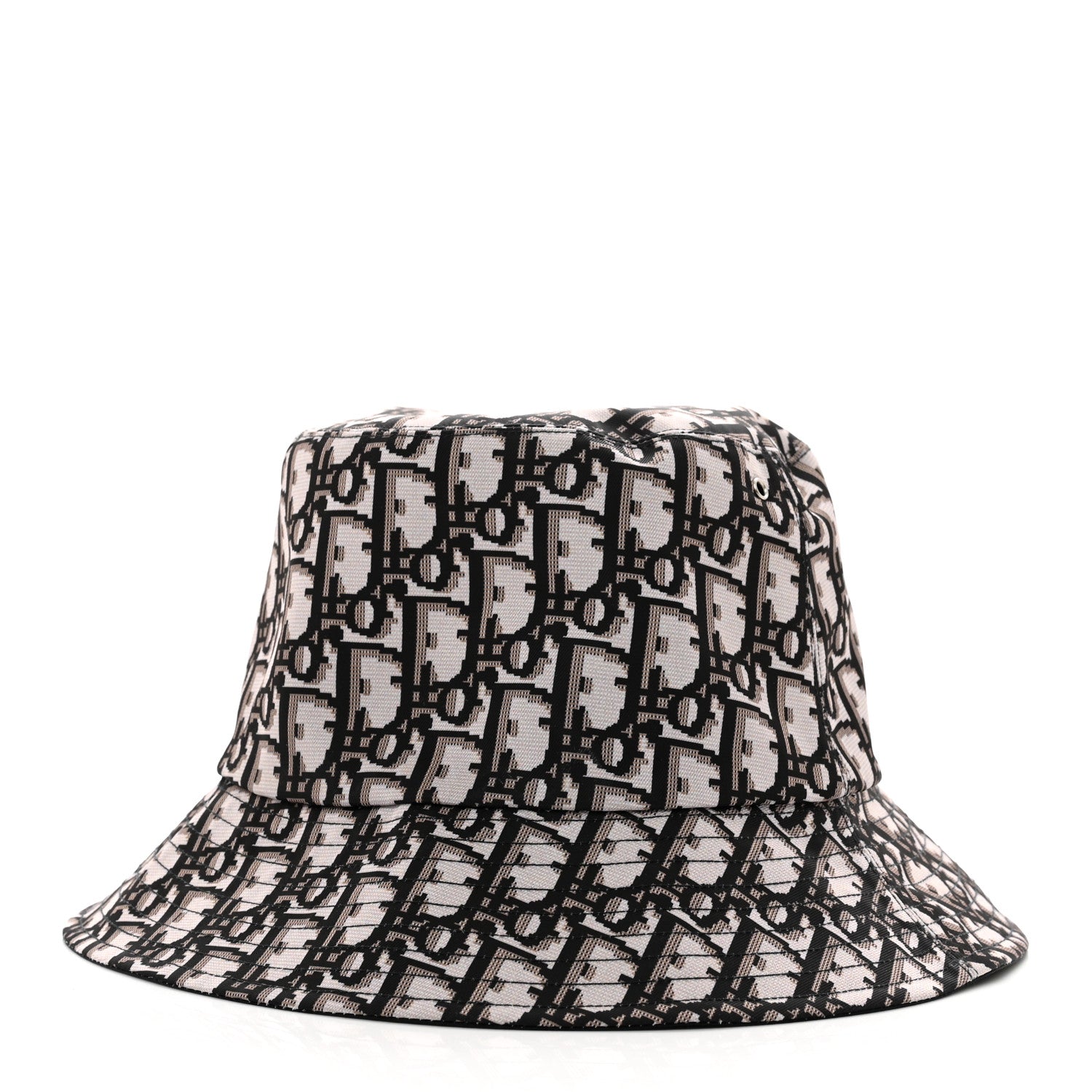 Christian Dior Polyester Cotton Oblique Reversible Teddy-D Brim Bucket Hat 56 Black 2 of 10