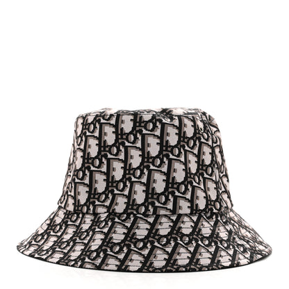Christian Dior Polyester Cotton Oblique Reversible Teddy-D Brim Bucket Hat 56 Black 2 of 10