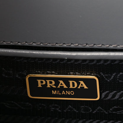 Prada Saffiano Soft Calfskin Metal Triangle Logo Envelope Chain Shoulder Bag Marmo 6 of 9