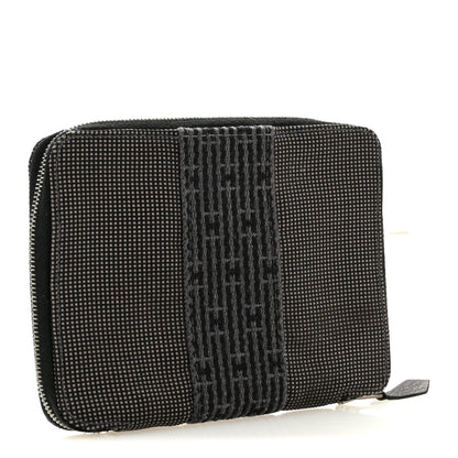 Hermes Canvas Herline Zip Wallet Grey 3 of 9