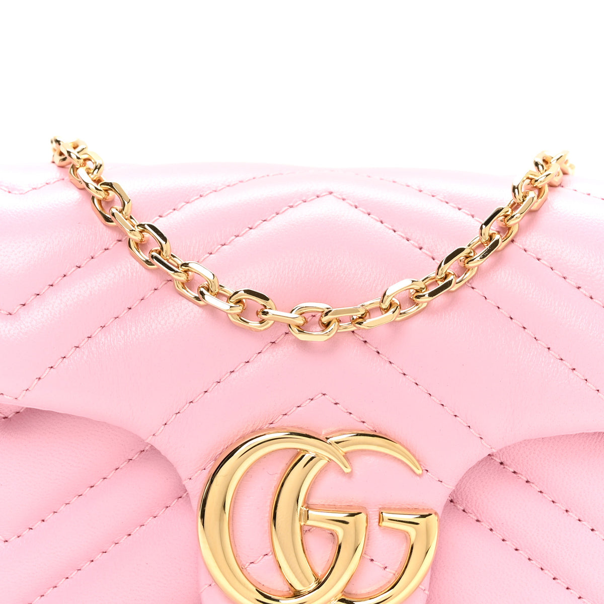 Gucci Lambskin Matelasse Mini GG Marmont Shoulder Bag Light Pink 8 of 11