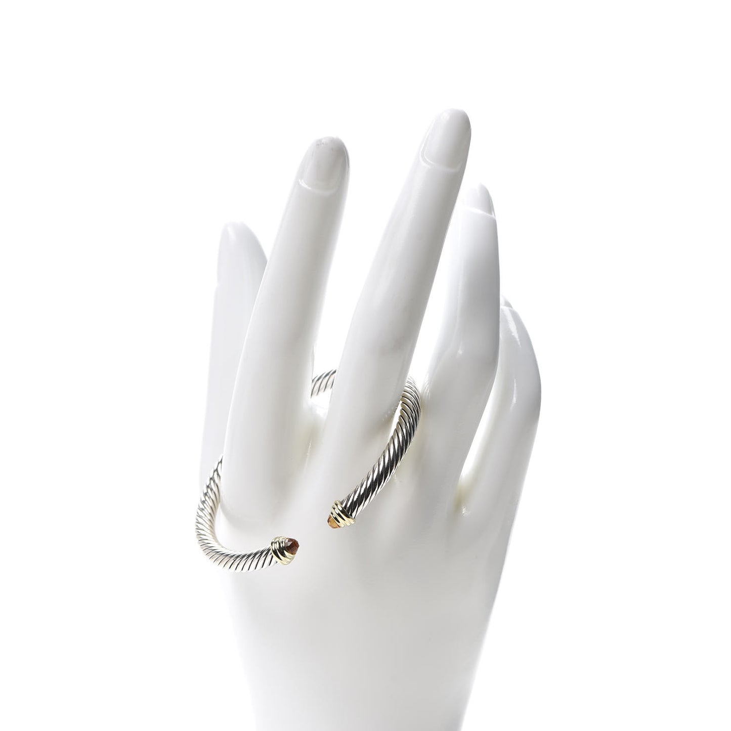 Sterling Silver 14K Yellow Gold Citrine 4mm Cable Kids Birthstone Bracelet