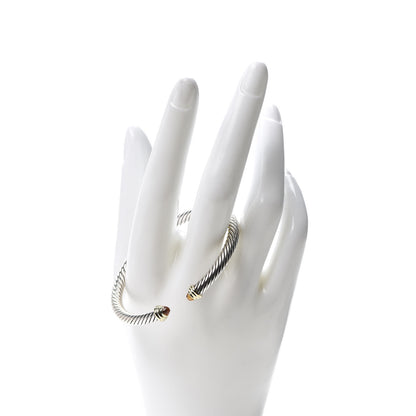 David Yurman Sterling Silver 14K Yellow Gold Citrine 4mm Cable Kids Birthstone Bracelet 2 of 5
