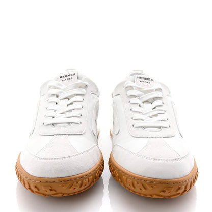 Hermes Nappa Suede Goatskin Jet Sneakers 41.5 White 3 of 10