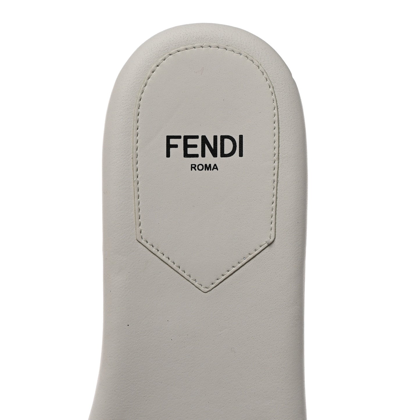 Woven Calfskin Zucca FF Flat Slide Sandals 37 White Black