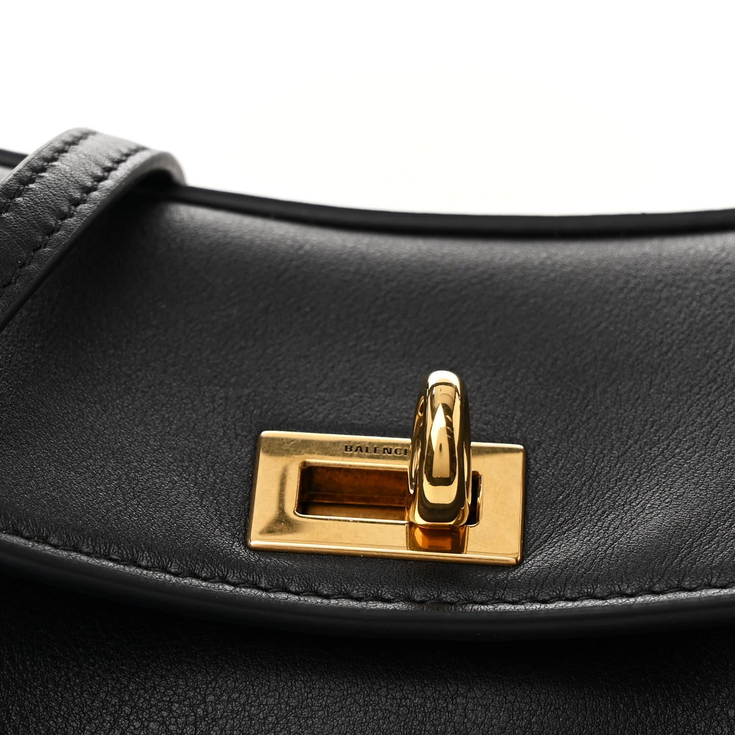 Natural Smooth Calfskin Mini Rodeo Top Handle Handbag Black