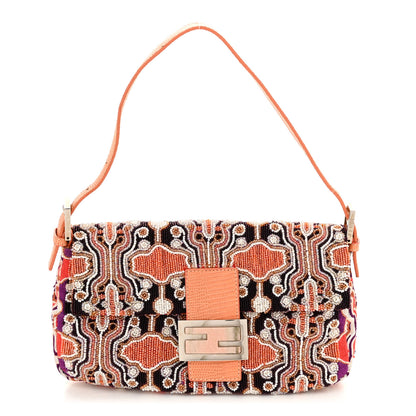 Fendi Beaded Lizard Baguette Pink 1 of 9