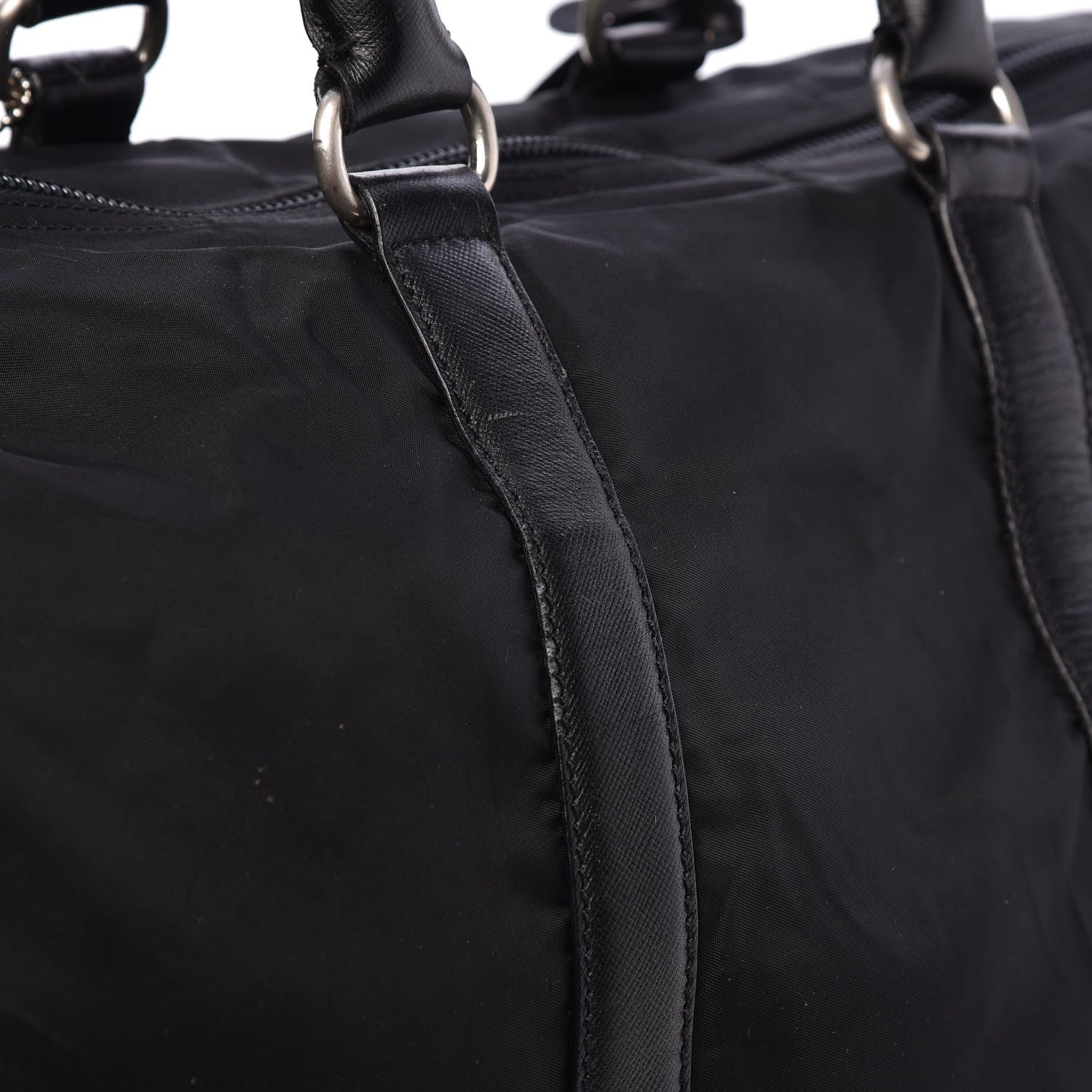 Prada Tessuto Nylon Saffiano Weekender Black 15 of 17