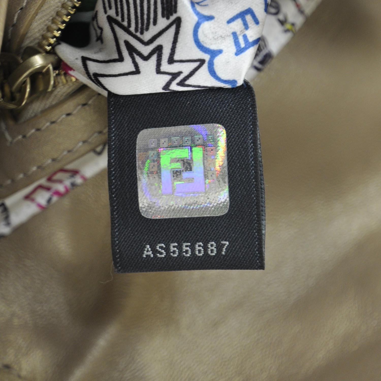 Fendi Nappa Logo Embossed Baguette Metallic 8 of 12