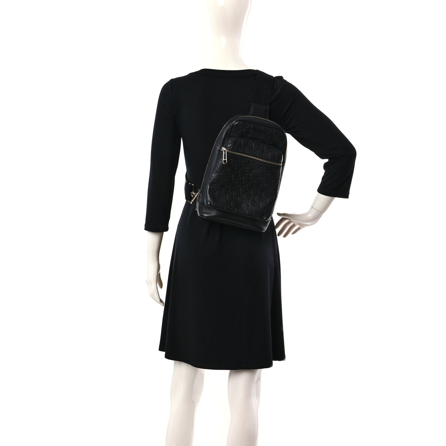 Guccissima Sling Backpack Black