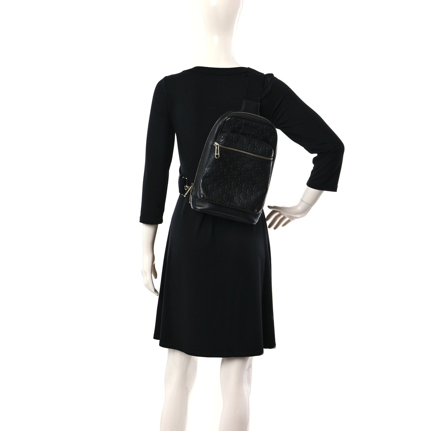Gucci Guccissima Sling Backpack Black 2 of 9