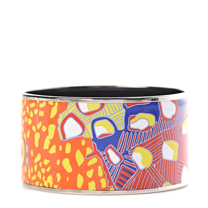 Hermes Enamel Printed Grand Fonds Extra Wide Bracelet 65 1 of 7