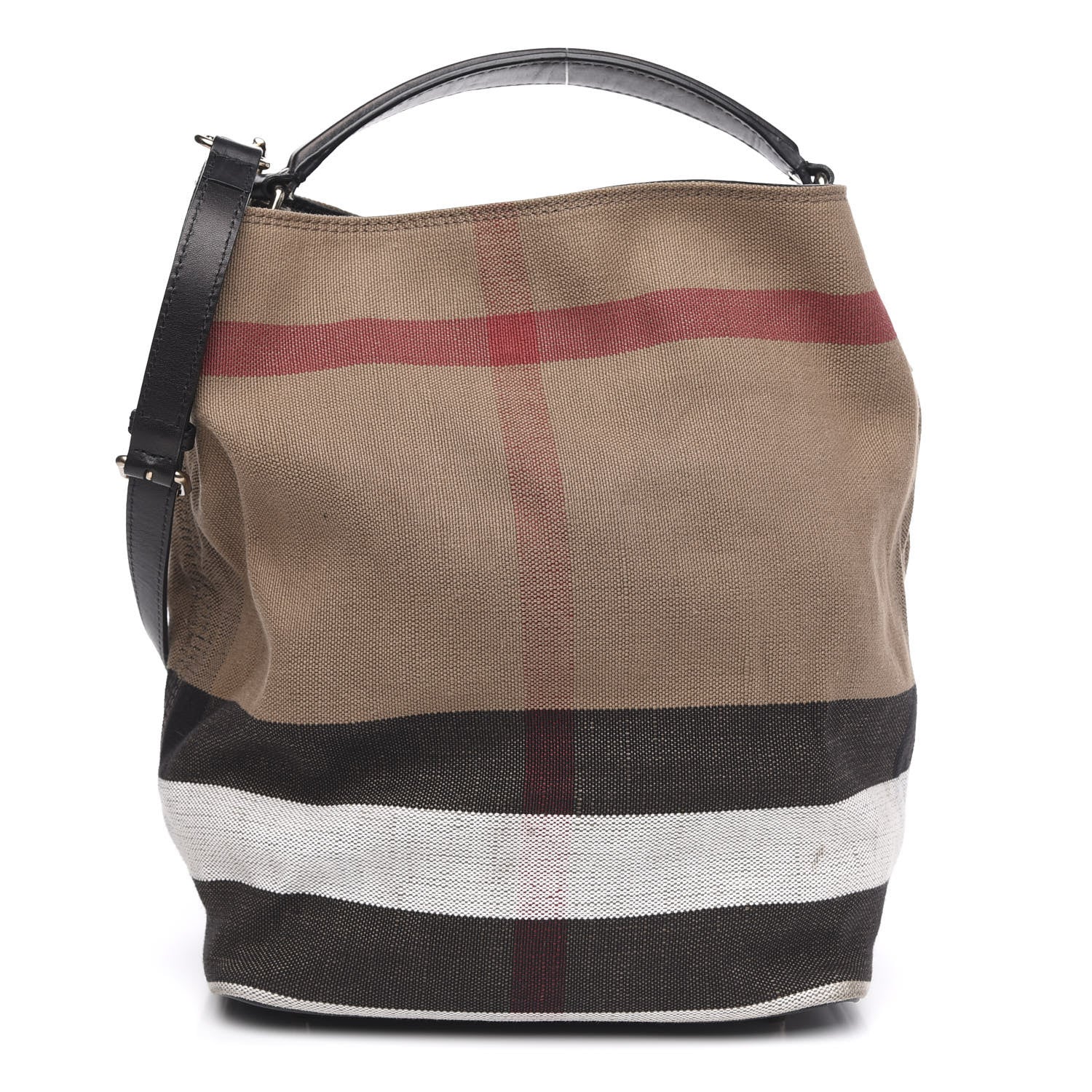 Burberry Canvas Mega Check Medium Ashby Hobo Black 1 of 13