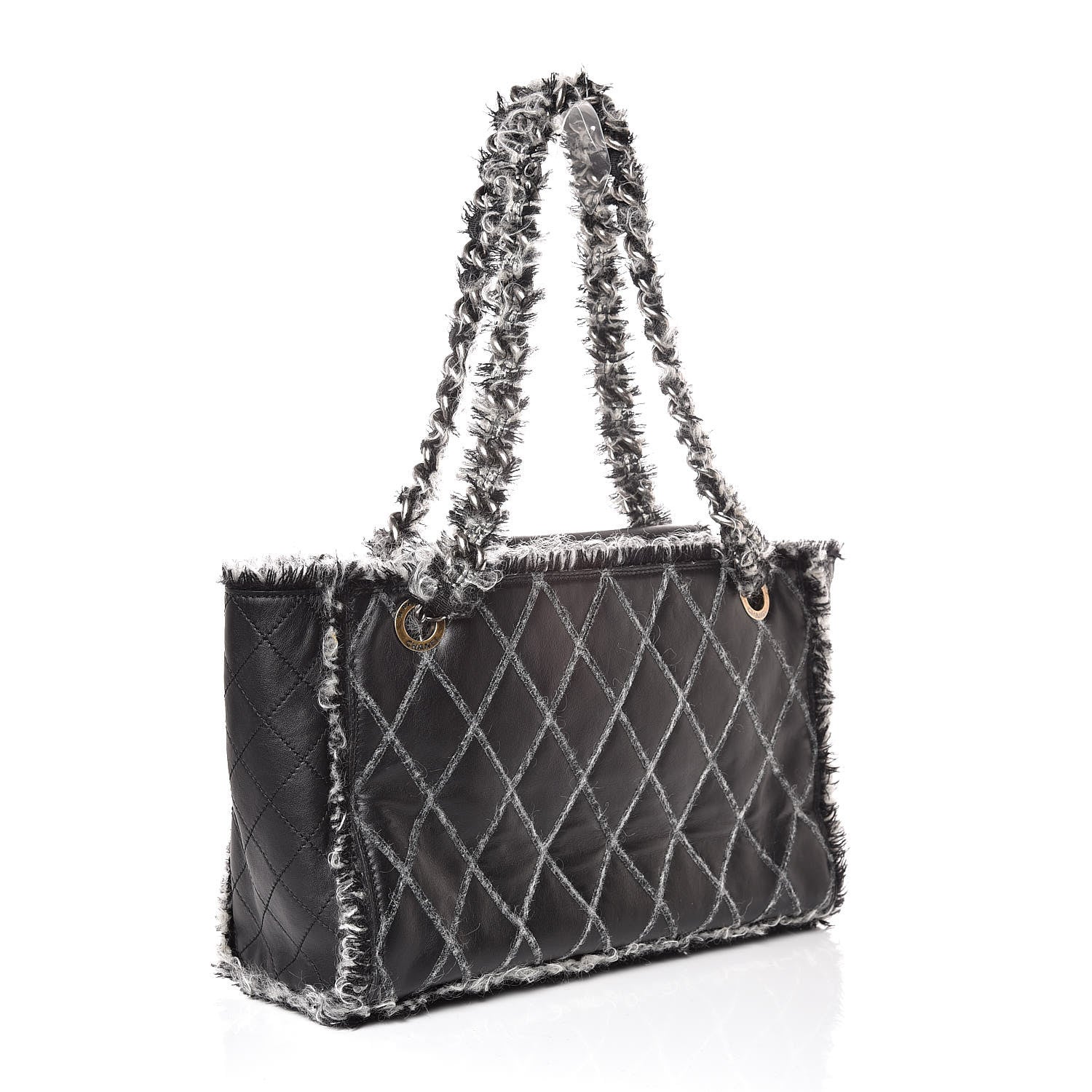 Chanel Tweed Calfskin Tweedy Shopping Tote Black 3 of 9