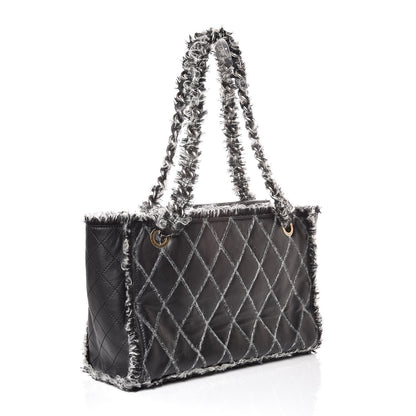 Chanel Tweed Calfskin Tweedy Shopping Tote Black 3 of 9