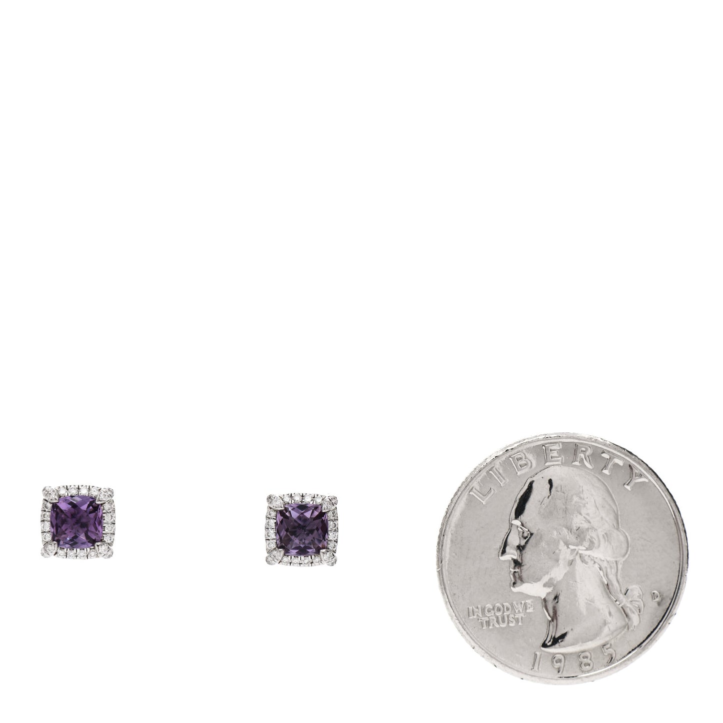 Sterling Silver Diamond Amethyst Chatelaine Earrings