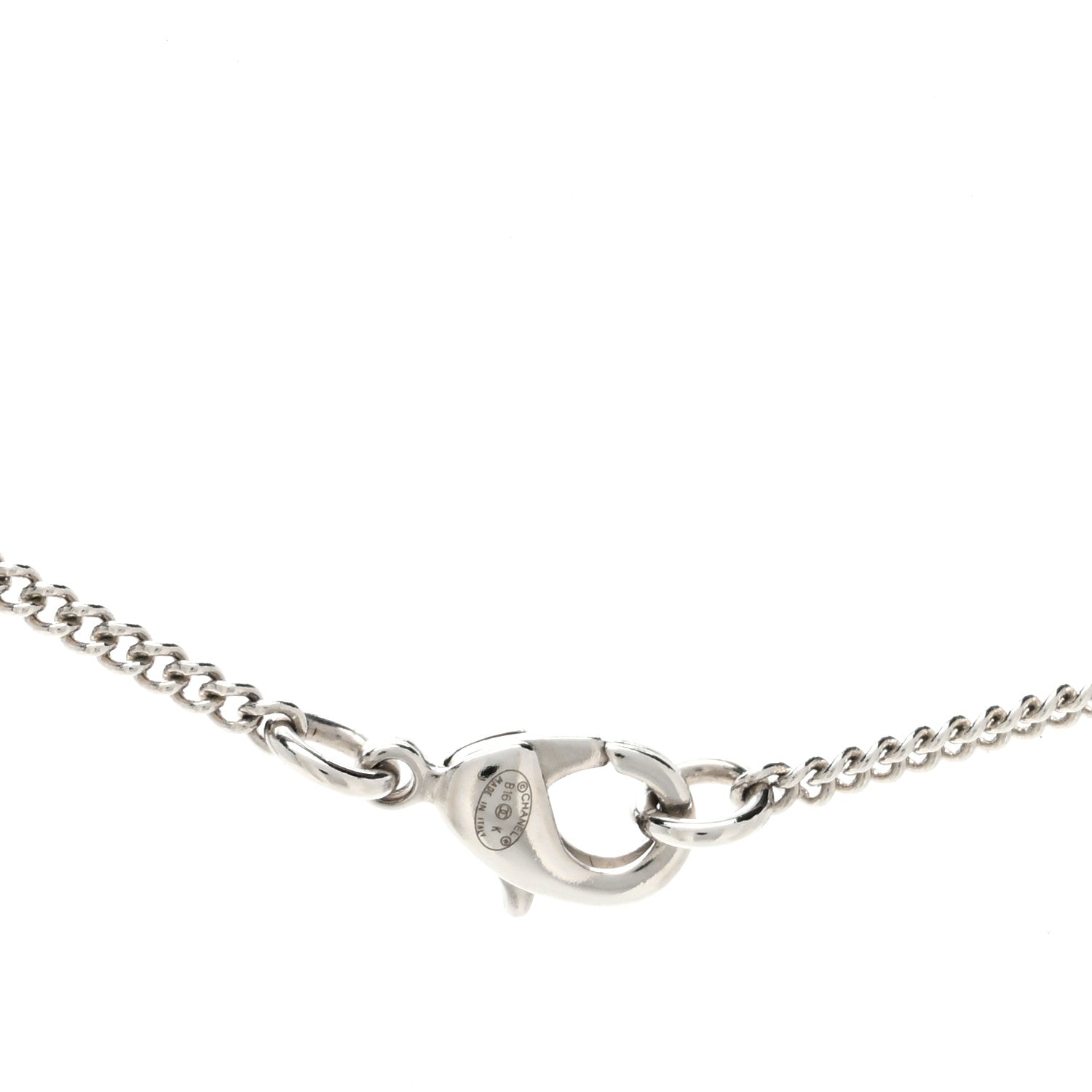 Chanel Crystal Emoji Choupette Cat Pendant Necklace Silver 4 of 4