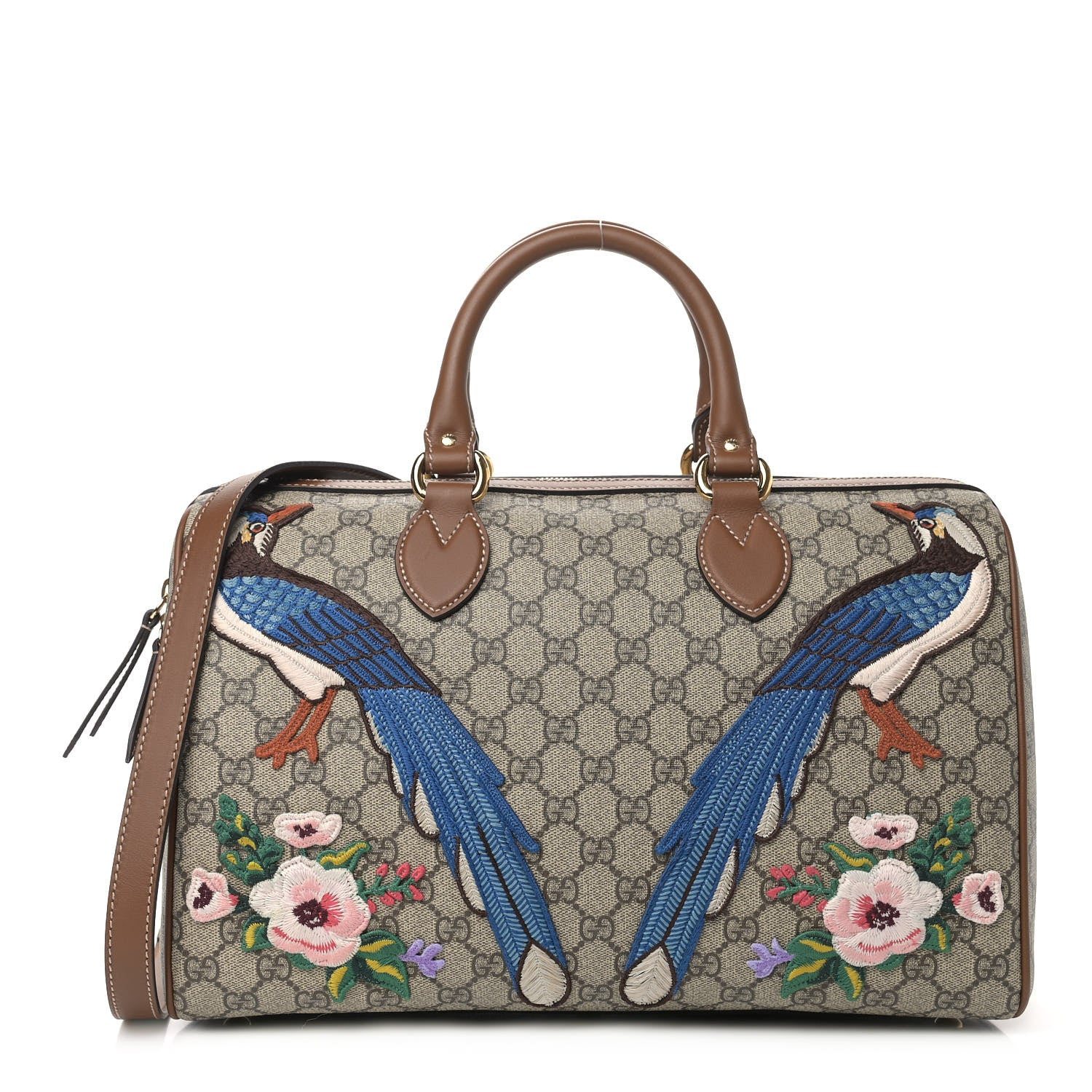 Gucci GG Supreme Monogram Garden Collection Medium Boston Beige Tuscany 1 of 10