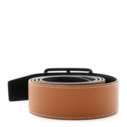 Hermes Box Togo Domino Belt 105 42 Black Gold 2 of 5
