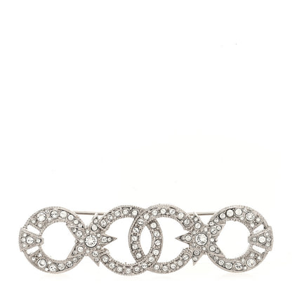 Chanel Crystal CC Star Brooch Silver 1 of 3