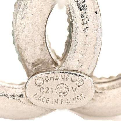 Chanel Crystal CC Earrings Silver 4 of 5