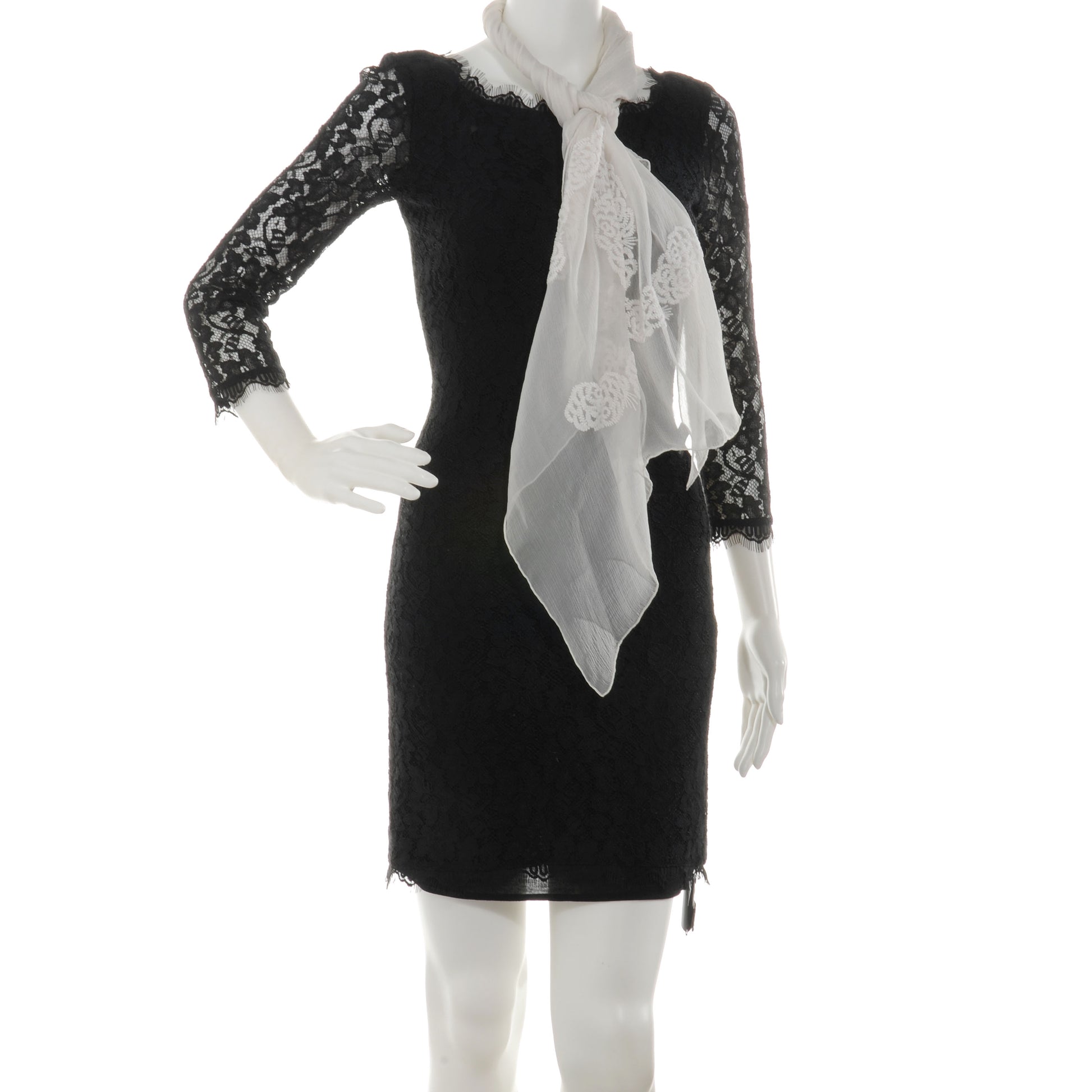 Chanel Silk Embroidered Camellia CC Scarf 2 of 5