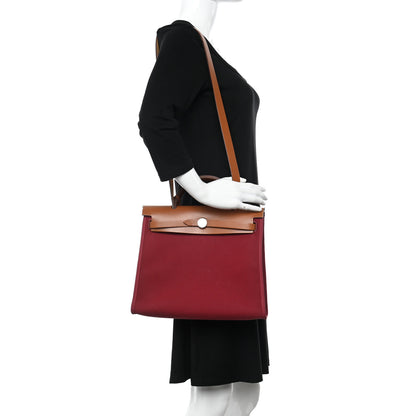 Hermes Vache Hunter Toile Herbag Zip 31 PM Rubis 2 of 15