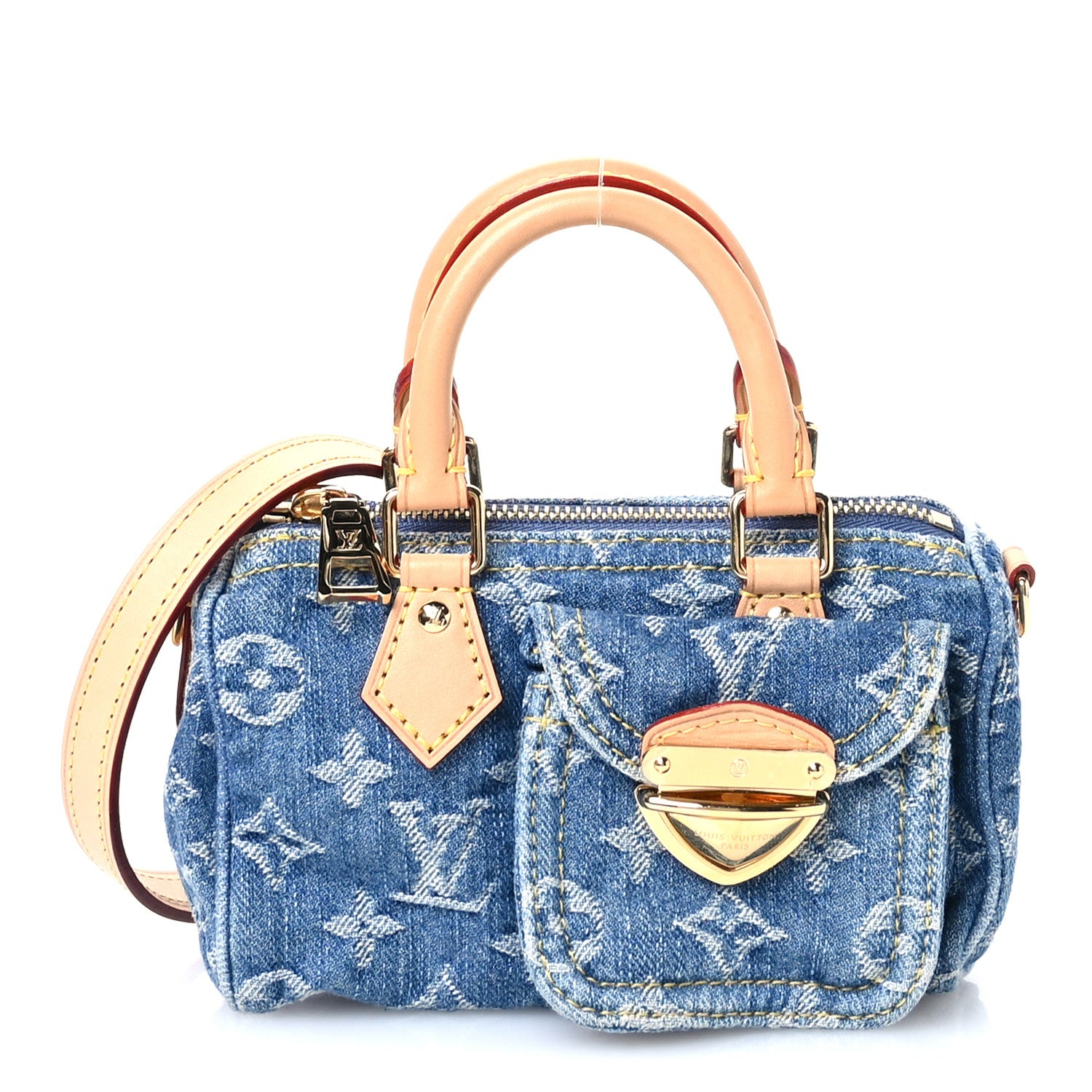 Louis Vuitton Monogram Denim Nano Speedy Blue 1 of 10