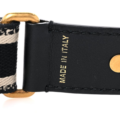 Christian Dior Canvas Embroidered Shoulder Strap Black White 3 of 5