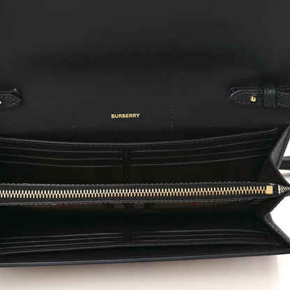 Burberry Calfskin Vintage Check Hannah Wallet with Detachable Strap Black 5 of 9