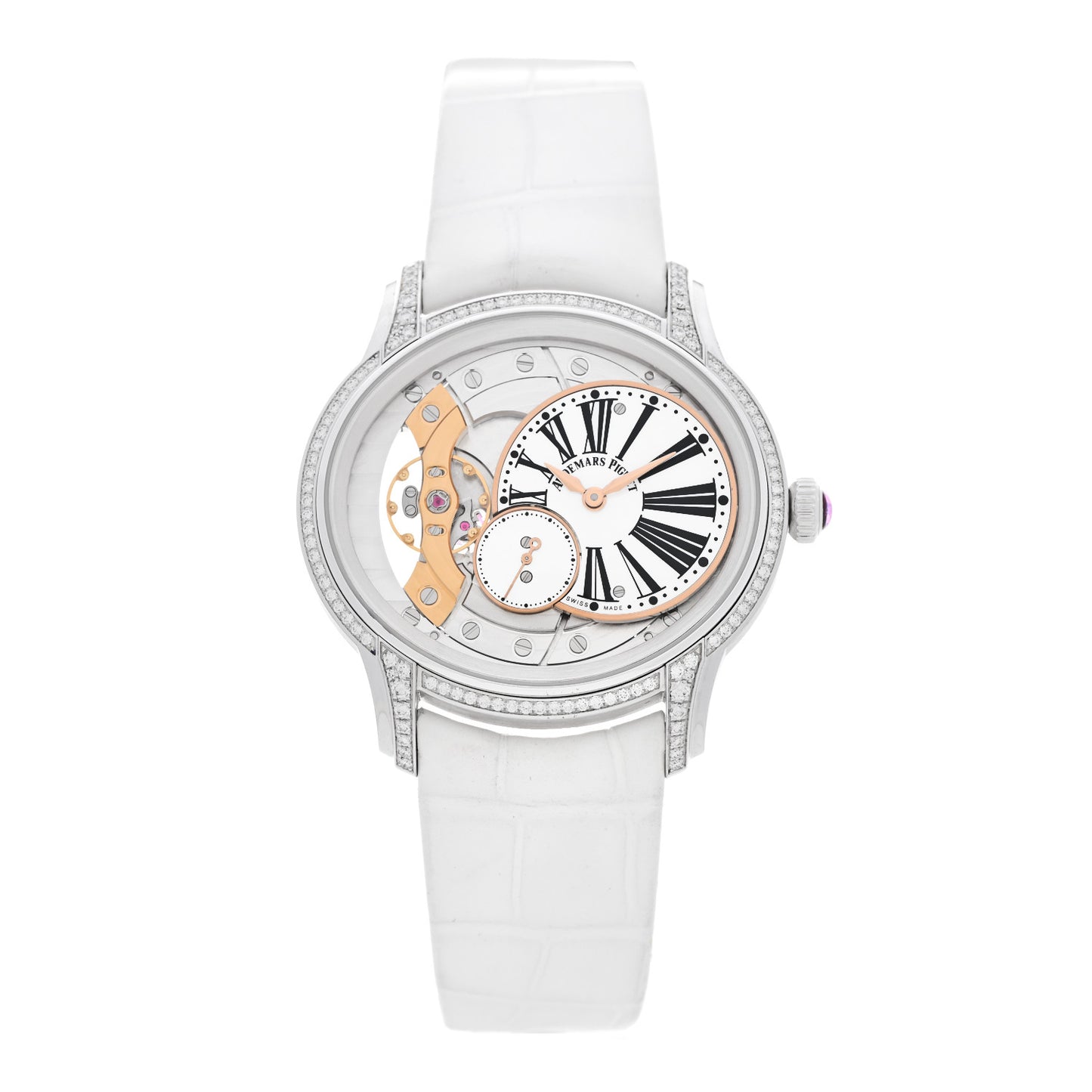 18K White Gold Alligator Diamond 39.5mm Millenary Manual Winding Watch 77247BC.ZZ.A813CR.01