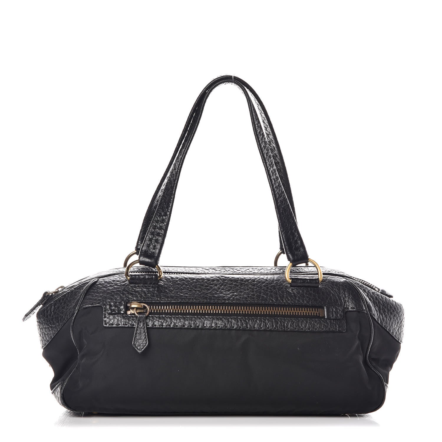 Prada Tessuto Nylon Calfskin Shoulder Bag Black 1 of 9