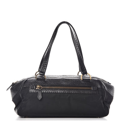 Prada Tessuto Nylon Calfskin Shoulder Bag Black 1 of 9